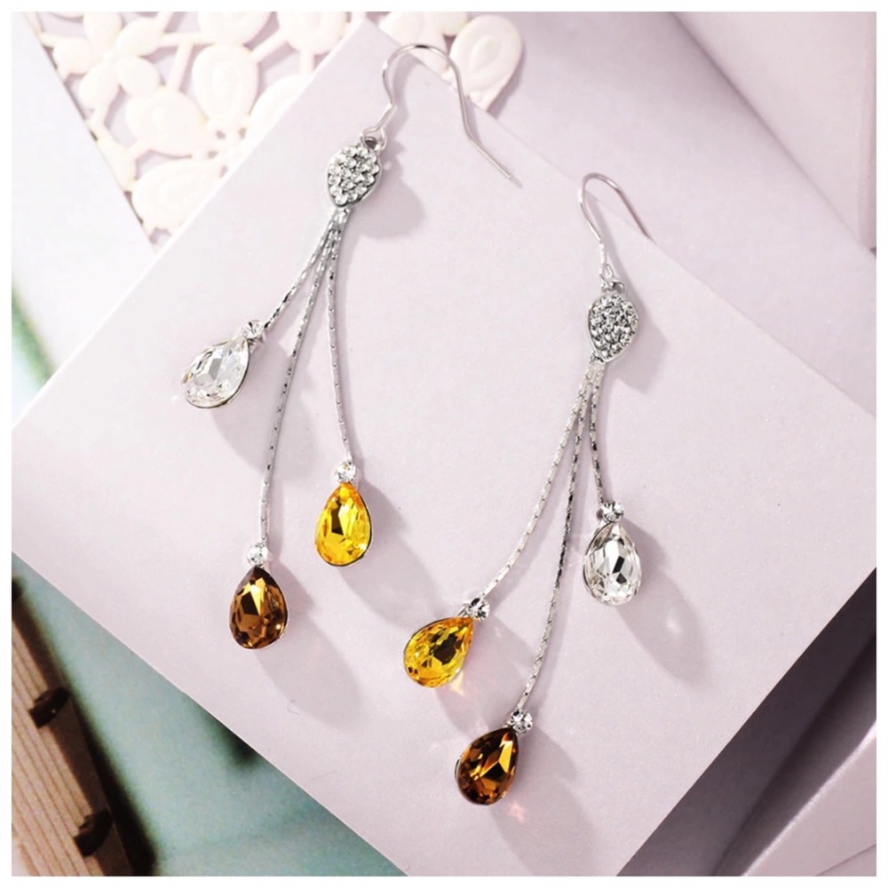 Swarovski Crystals The Munira Long Earrings - Picture 6 of 6